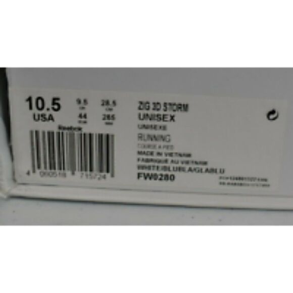 Reebok Mens Size 10.5 Cottweiler Zig 3D Storm X White Blue Blast Running Shoes - Picture 11 of 11